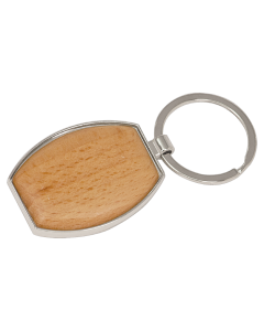 Wood Oval Keychain 