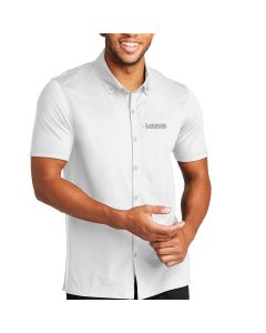 MERCER+METTLE Stretch Pique Full-Button Polo