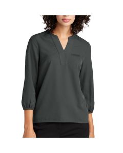 MERCER+METTLE Women's Stretch Crepe 3/4 Sleeve Blouse