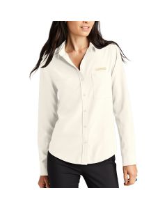 MERCER+METTLE Women's Stretch Crepe Long Sleeve Camp Blouse